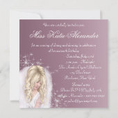 Pink Princess Sweet 16 Geburtstagsparty Einladung (Rückseite)