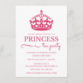 Pink Princess Tea Party Geburtstag Einladungen