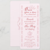 Pink Princess Tee Party Geburtstag Einladung (Vorne/Hinten)