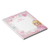 Pink Princess Thema Blonde Personalisiert Mitzvah Notizblock (angewinkelt)