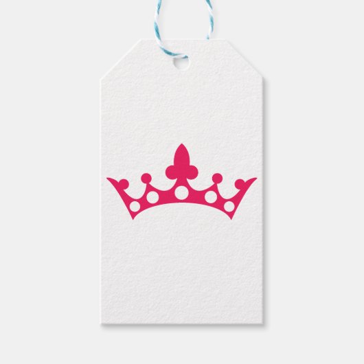 Pink Princess Tiara Geschenkanhänger (Vorderseite)