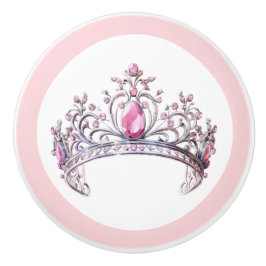 Pink Princess Tiara Girly Ceramic Knob Keramikknauf