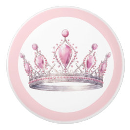 Pink Princess Tiara Girly Ceramic Knob Keramikknauf