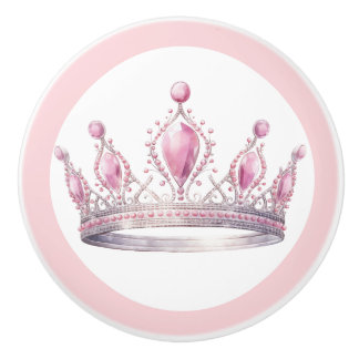 Pink Princess Tiara Girly Ceramic Knob Keramikknauf