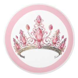 Pink Princess Tiara Girly Ceramic Knob Keramikknauf