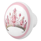 Pink Princess Tiara Girly Ceramic Knob Keramikknauf (Rechts)
