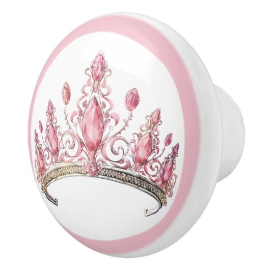 Pink Princess Tiara Girly Ceramic Knob Keramikknauf (Rechts)