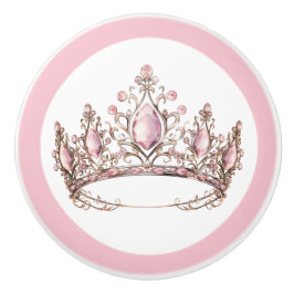 Pink Princess Tiara Girly Ceramic Knob Keramikknauf