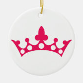 Pink Princess Tiara Keramik Ornament (Vorne)