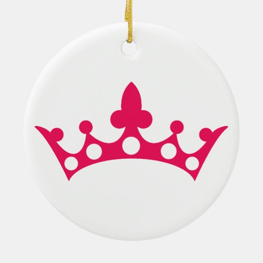 Pink Princess Tiara Keramik Ornament (Hinten)