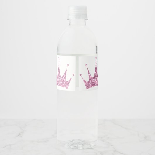 PINK PRINCESS TIARA KUSTOMIZBARE WASSERFLASCHE WASSERFLASCHENETIKETT (Rückseite)