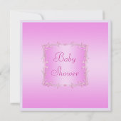 Pink Princess Twin Girls in Stwalzen Babydusche Einladung (Rückseite)