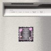 Pink Princess Zebra Baby Dusche Save the Date Magnet (In Situ (Geschirrspüler))