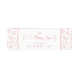 PInk-Prinzessin-Blumenmuster-Rücksendeadressen-Auf