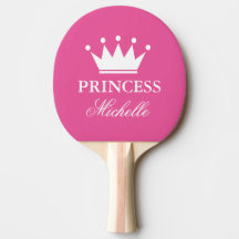 Pink Prinzessin Krontisch Tischtennis Pong Paddel