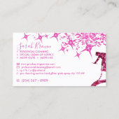 Pink Pro Maid Reinigungshaus Funkelspray Visitenkarte (Rückseite)