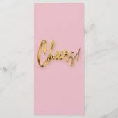 Pink-Programm - Minimalistisches 3d-Gold-Tex-Desig Menükarte (Rückseite)