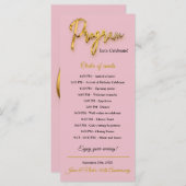 Pink-Programm - Minimalistisches 3d-Gold-Tex-Desig Menükarte (Vorne/Hinten)
