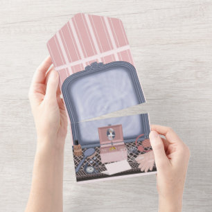 Pink Promise - Leerer Spiegel All In One Einladung