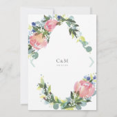 Pink Protea Floral Wedite Einladung (Rückseite)