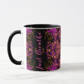 Pink Psychedelic Bohemisch Mandala Atmen Sie einfa Tasse (Links)