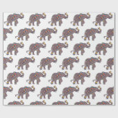 Pink Psychedelic Cheetah Elephant Geschenkpapier (Flach)