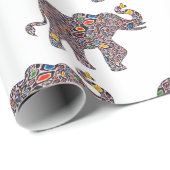 Pink Psychedelic Cheetah Elephant Geschenkpapier (Rolleneckpunkt)