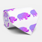 Pink Psychedelic Hippopotamus-Krawatte Krawatte (Gerollt)