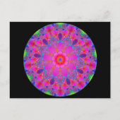 Pink Psychedelic Mandala Postkarte (Vorderseite)