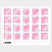 Pink Psychedelic Stripes Abstrakt Retro Wavy Lines Quadratischer Aufkleber (Blatt)