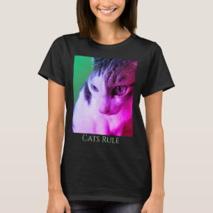 Pink Psychedelic Tabby Katzenpink & lila Augen, D T-Shirt