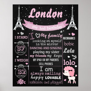 Pink Puddle Paris Geburtstagsfeier Poster