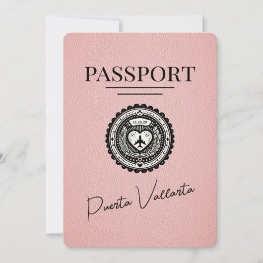 Pink Puerta Vallarta Reisepass Save the Date (Vorderseite)
