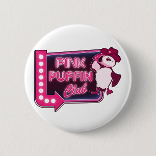 Pink Puffin Club Button