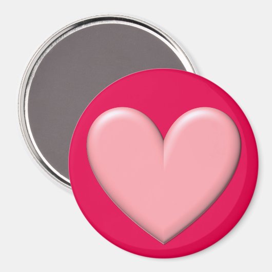 Pink Puffy Heart Magnet (Vorderseite/Rückseite)