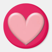 Pink Puffy Heart Magnet (Vorne)
