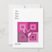 Pink Puffy Herzens Geburtstag Einladung (Rückseite)