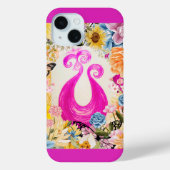 Pink Pum Peacock mit bunten Blume Case-Mate iPhone Hülle (Rückseite)