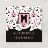 PINK PUMKIN PATTERN QUADRATISCHE VISITENKARTE (Vorderseite)