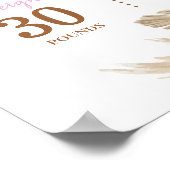 Pink Pumpkin 1. Geburtstag Milestone Zeichen Poster (Ecke)