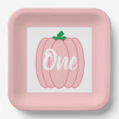 Pink Pumpkin 1. Geburtstag Papierplatte Pappteller (Vorderseite)