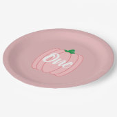 Pink Pumpkin 1. Geburtstag Pappteller (Schrägansicht)