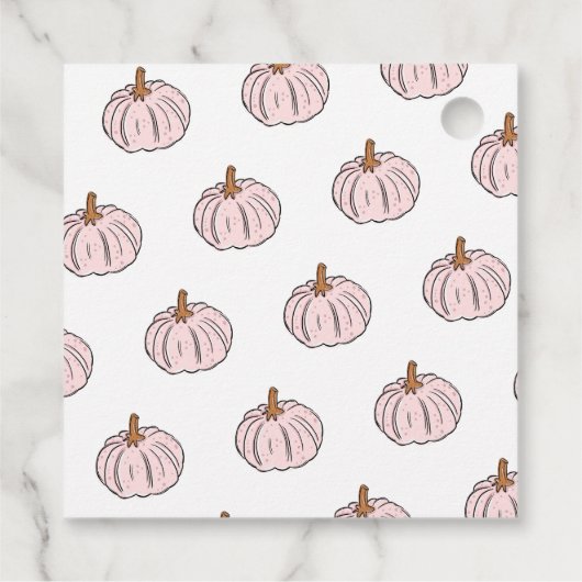 Pink Pumpkin and Squirrel Baby Girl Baby Dusche Geschenkanhänger (Rückseite)