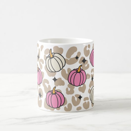 Pink Pumpkin Ästhetik Halloween Kaffeetasse (Mittel)