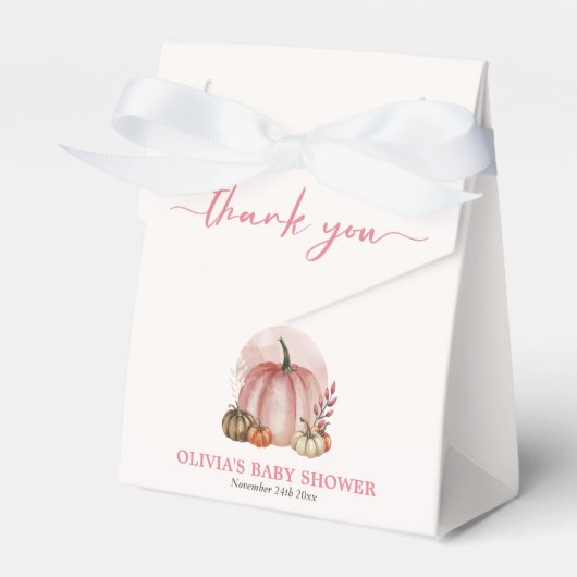 Pink Pumpkin auf ihrem Weg Fall Girl Babydusche Geschenkschachtel (Vorderseite)