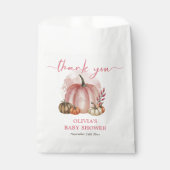 Pink Pumpkin auf ihrem Weg Fall Girl Babydusche Geschenktütchen (Vorderseite)