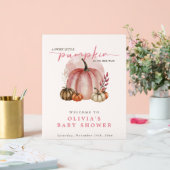 Pink Pumpkin auf ihrem Weg Girl Baby Dusche Willko Acrylschild (Hochzeit)