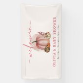 Pink Pumpkin auf ihrem Weg Girl Baby Dusche Willko Banner (Vertikal)