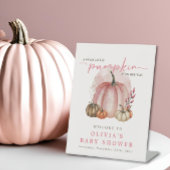 Pink Pumpkin auf ihrem Weg Girl Baby Dusche Willko Sockelschild