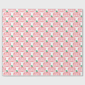 Pink Pumpkin Autumn Girl Erster Geburtstag Geschenkpapier (Flach)